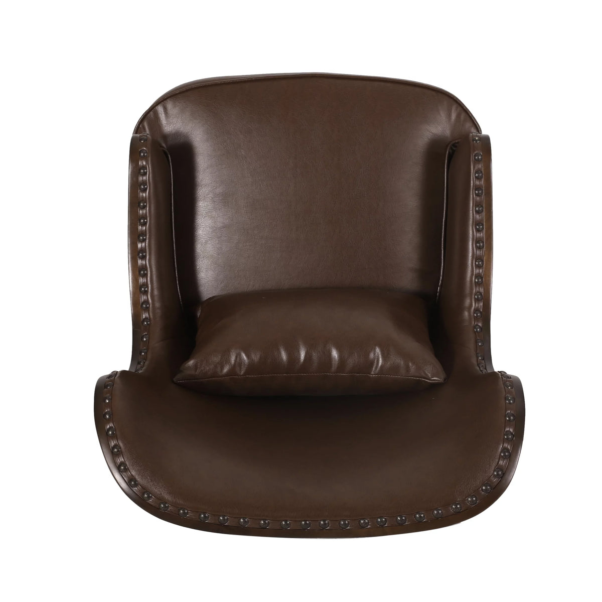 Dark Brown Upholstered Accent Chair with Nailhead Trim P189740