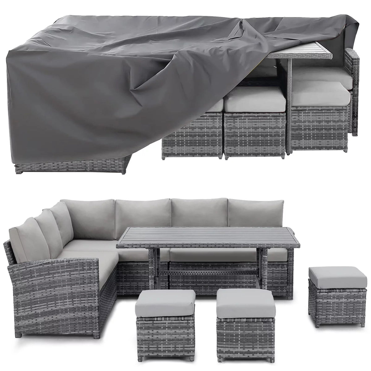 7 Piece Rattan Wicker Patio Conversation Set F368