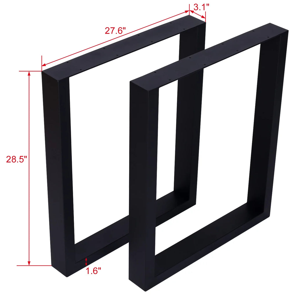 Set of 2 Square Metal Table Legs 28" K1814