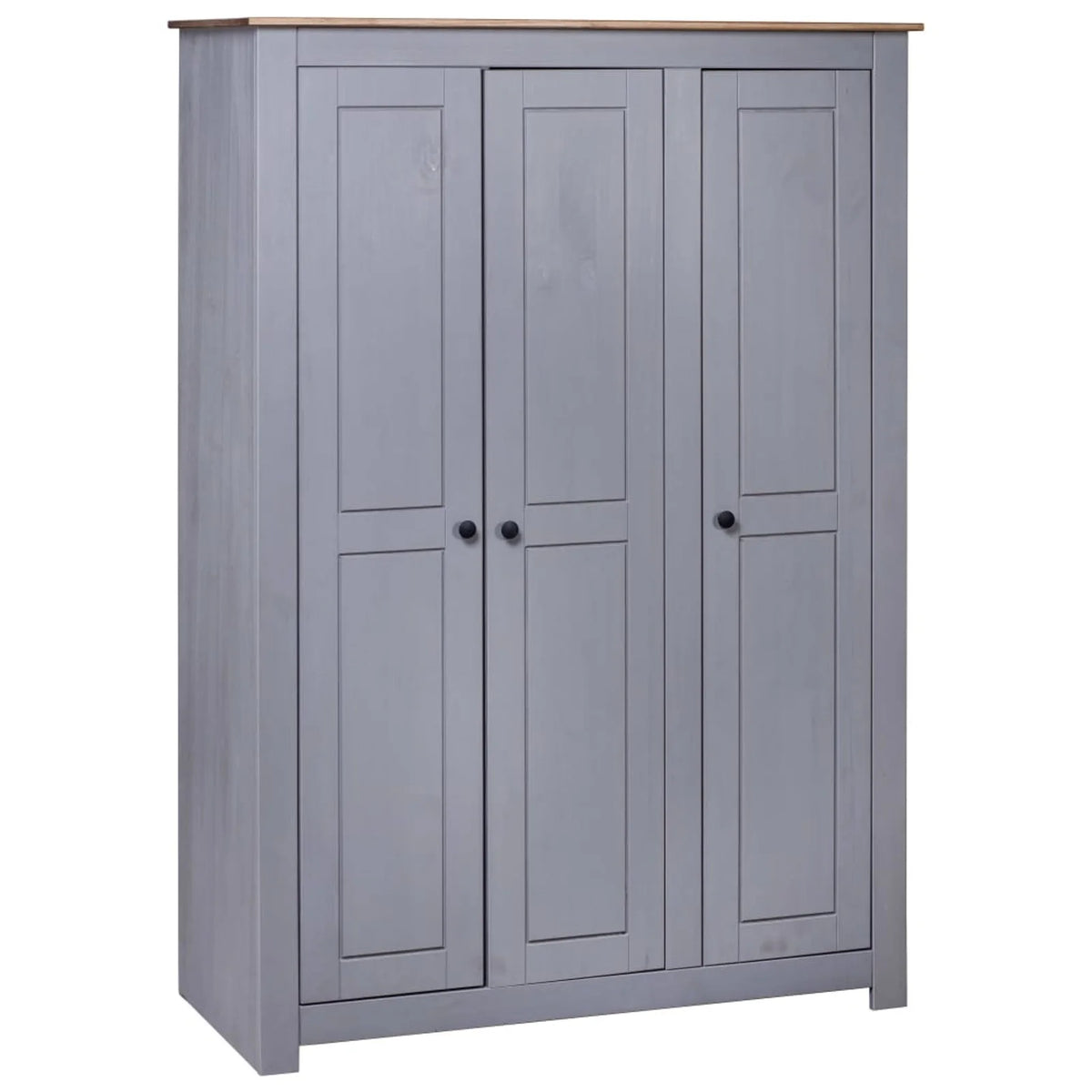 3-Door Gray Pine Wardrobe M715