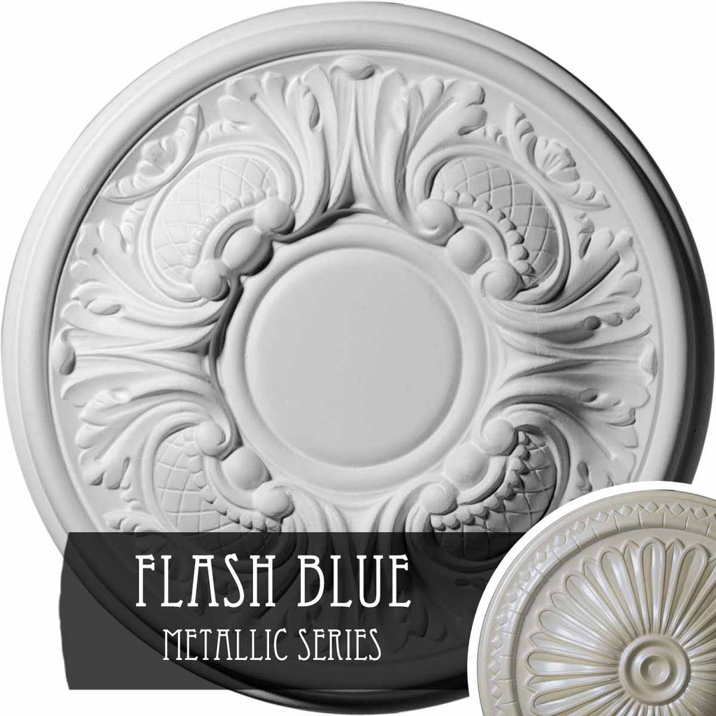 Hand-Painted Flash Blue Ceiling Medallion F939627