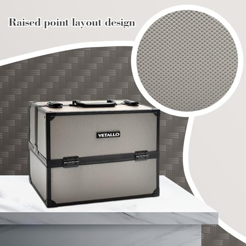 Large Black Portable Makeup Train Case D342