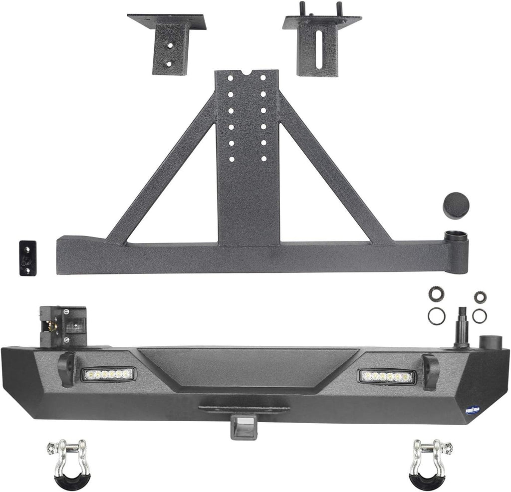 Steel Bumper with Tire Carrier and Receiver Hitch L1342