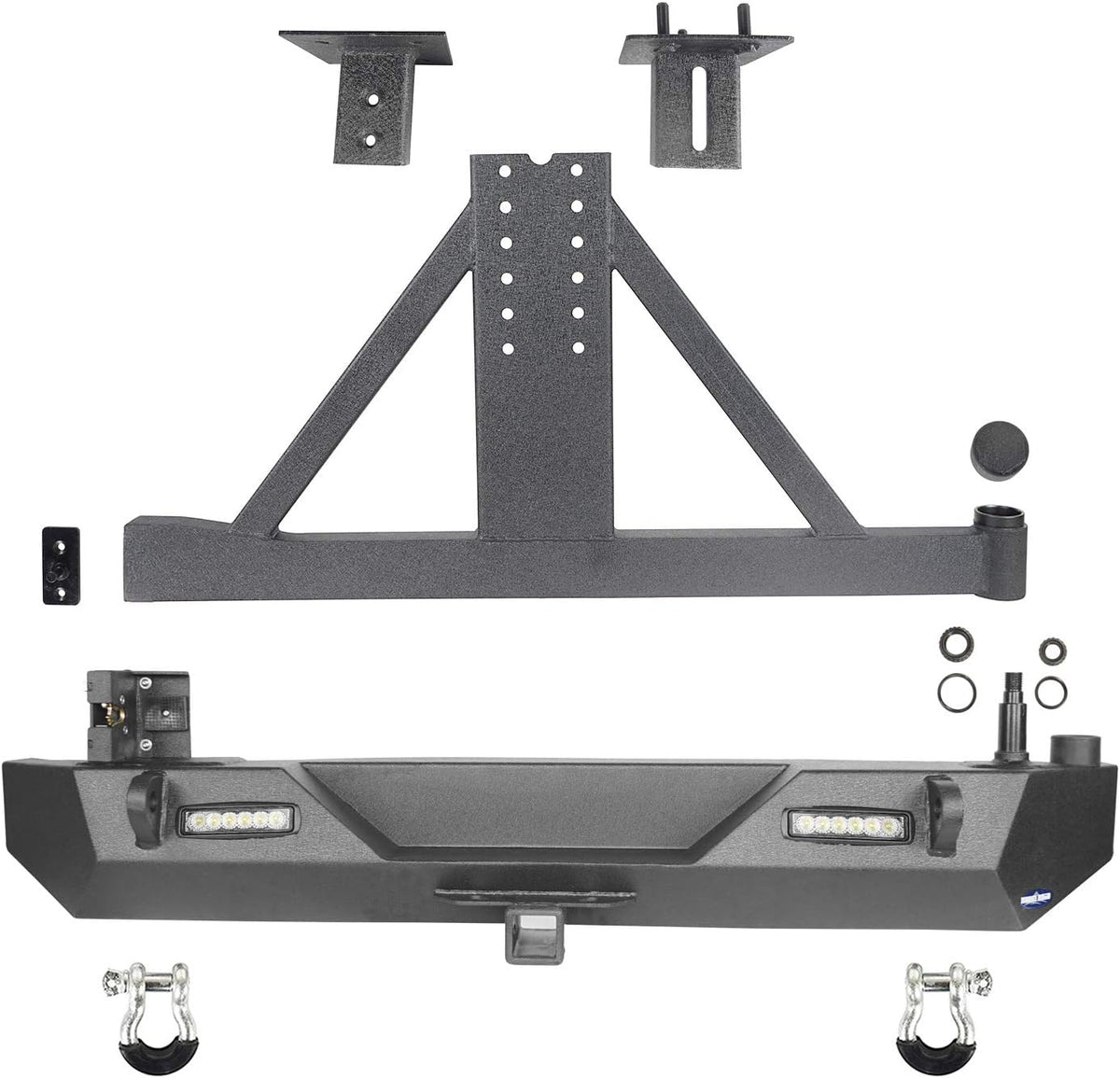 Steel Bumper with Tire Carrier and Receiver Hitch L1342