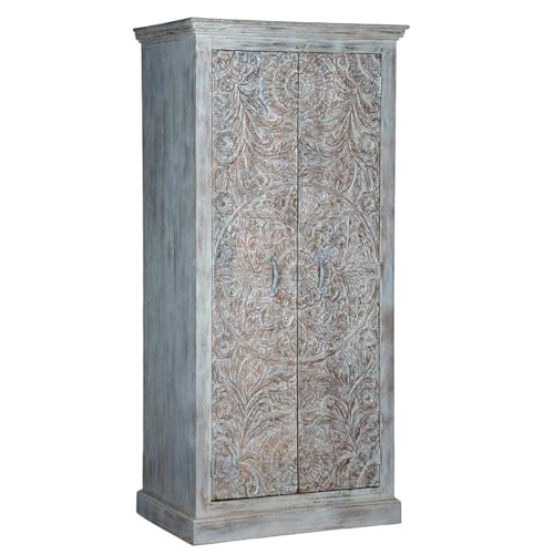 White Solid Wood Wardrobe B839240