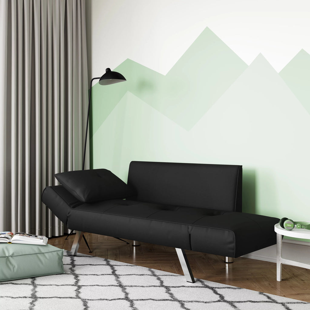 Black Fabric Sleeper Loveseat B6145