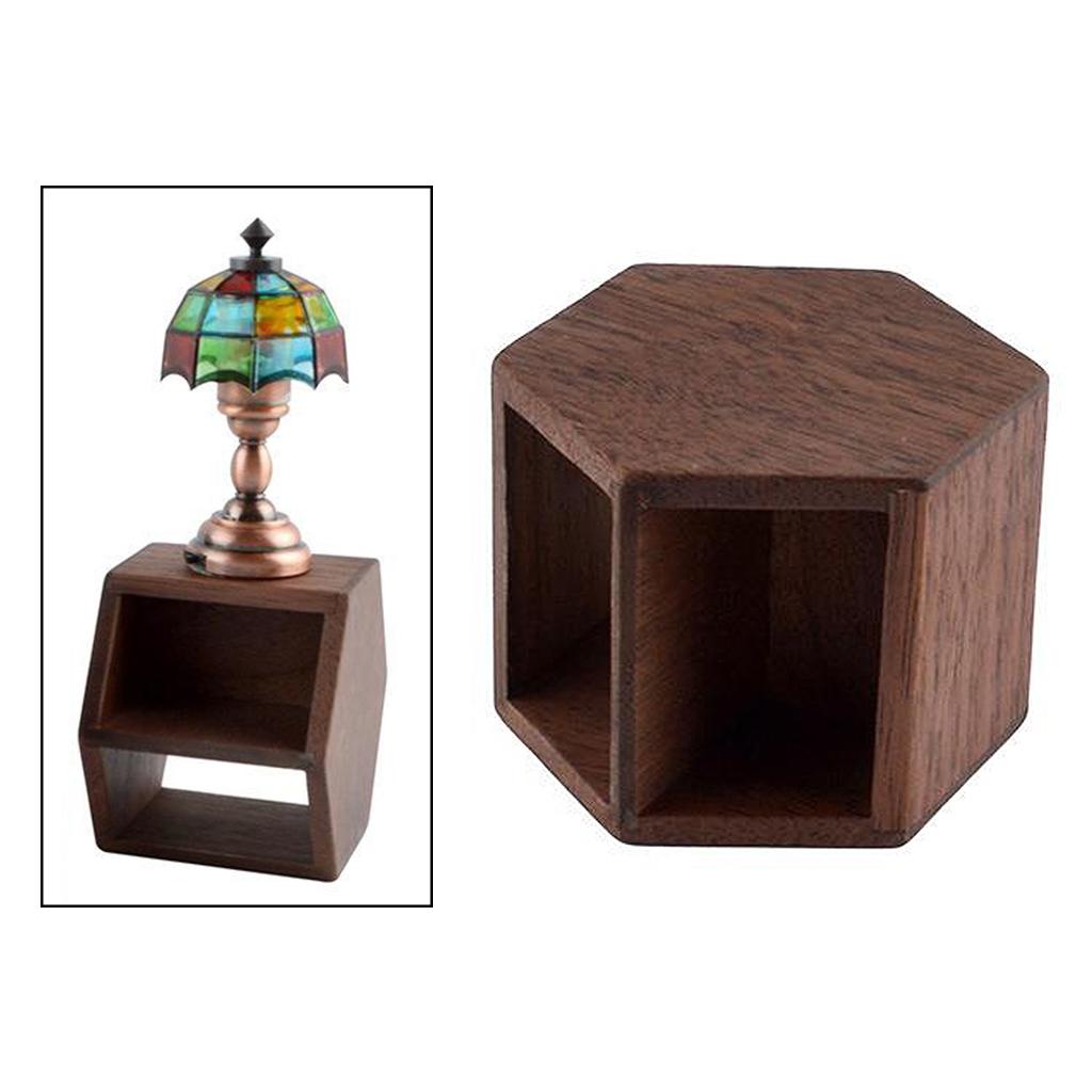 Walnut Hexagonal End Table Dollhouse Miniature Furniture I80754