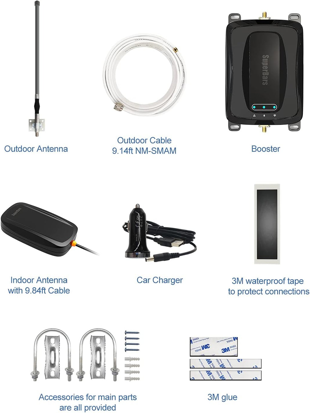 Cell Phone Signal Booster with Bendable Antenna F1858