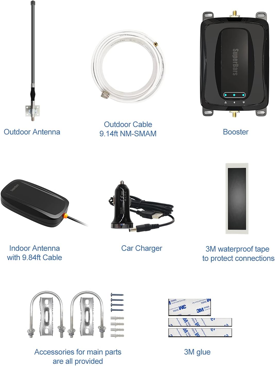 Cell Phone Signal Booster with Bendable Antenna F1858