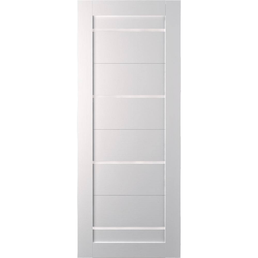 36 in. x 80 in. Frosted Glass Solid Core Wood Composite Interior Door Slab V7833
