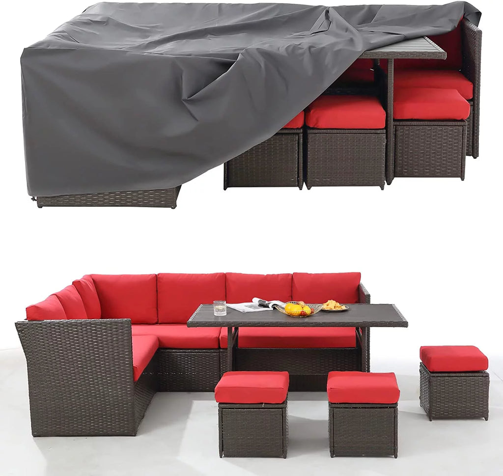 7 Piece Rattan Wicker Patio Conversation Set F368