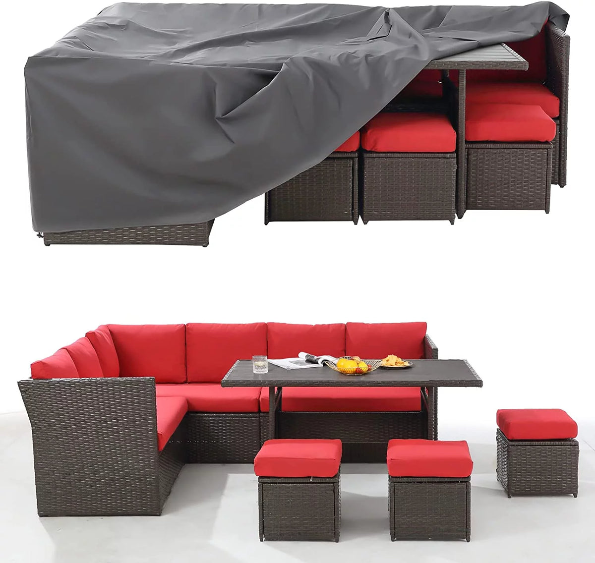 7 Piece Rattan Wicker Patio Conversation Set F368