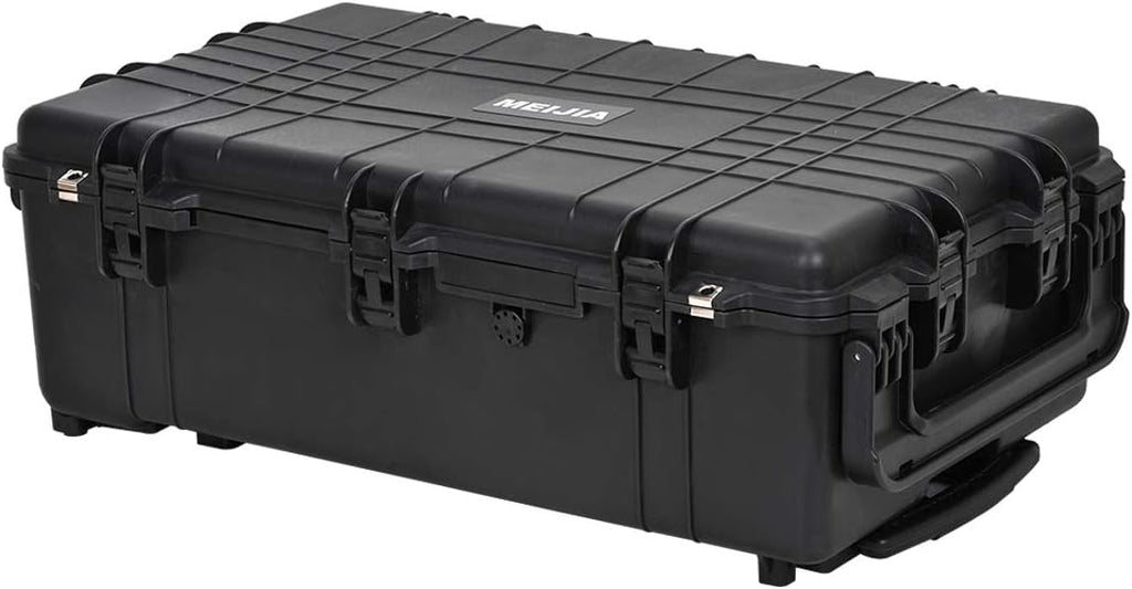 Portable Rolling Waterproof Hard Case with Wheels and Retractable Pull Handle, Black, 31.65inch x 19.37inch x 11.02inch N330