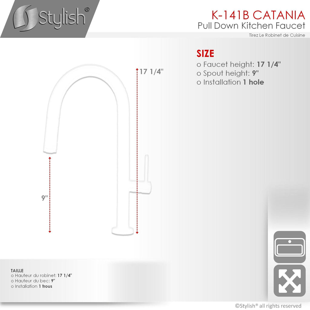 Brushed Nickel Pull Down Single Handle Kitchen Faucet L359885