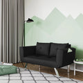 Black Fabric Sleeper Loveseat B6145