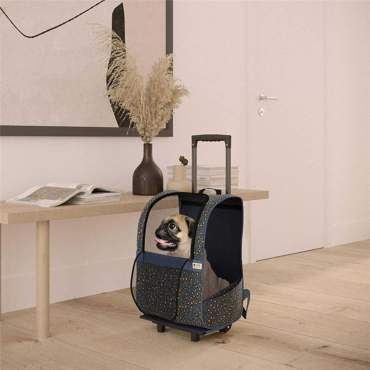 Pet Carrier Trolley with Shock Absorbent Wheels N585