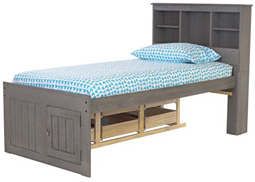 White Full Bookcase Bed with 6 Drawers F885