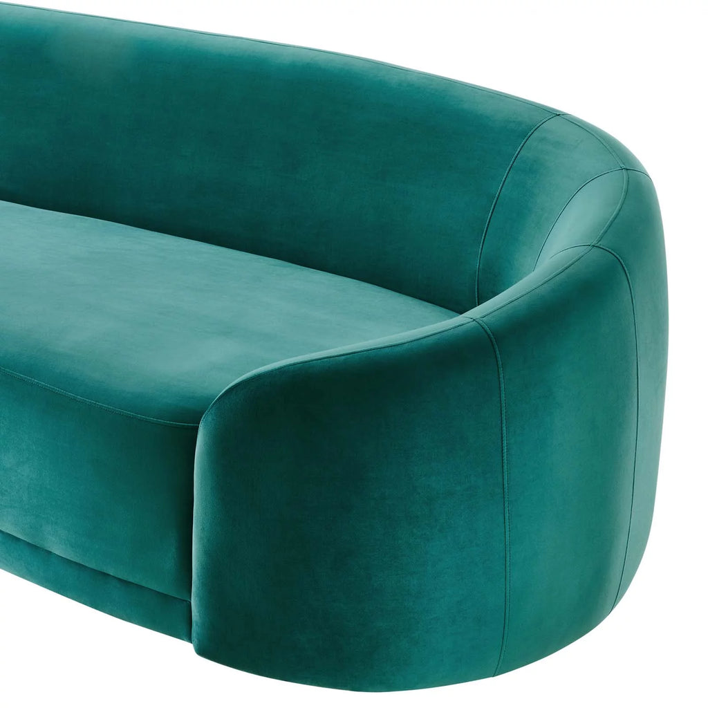 Teal Blue Velvet Sofa E7760