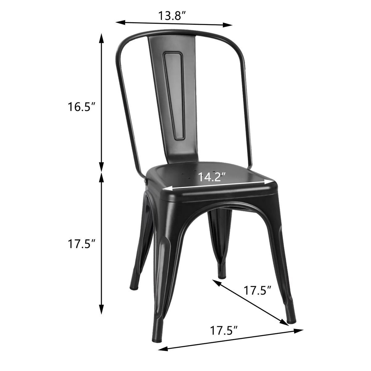 Black Metal Stackable Dining Chair Set of 4 S29313