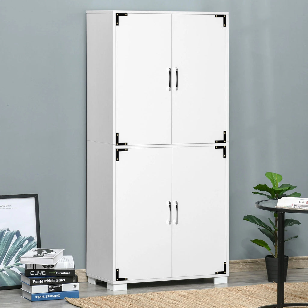 White 4-Door Cabinet with Storage Shelves S233