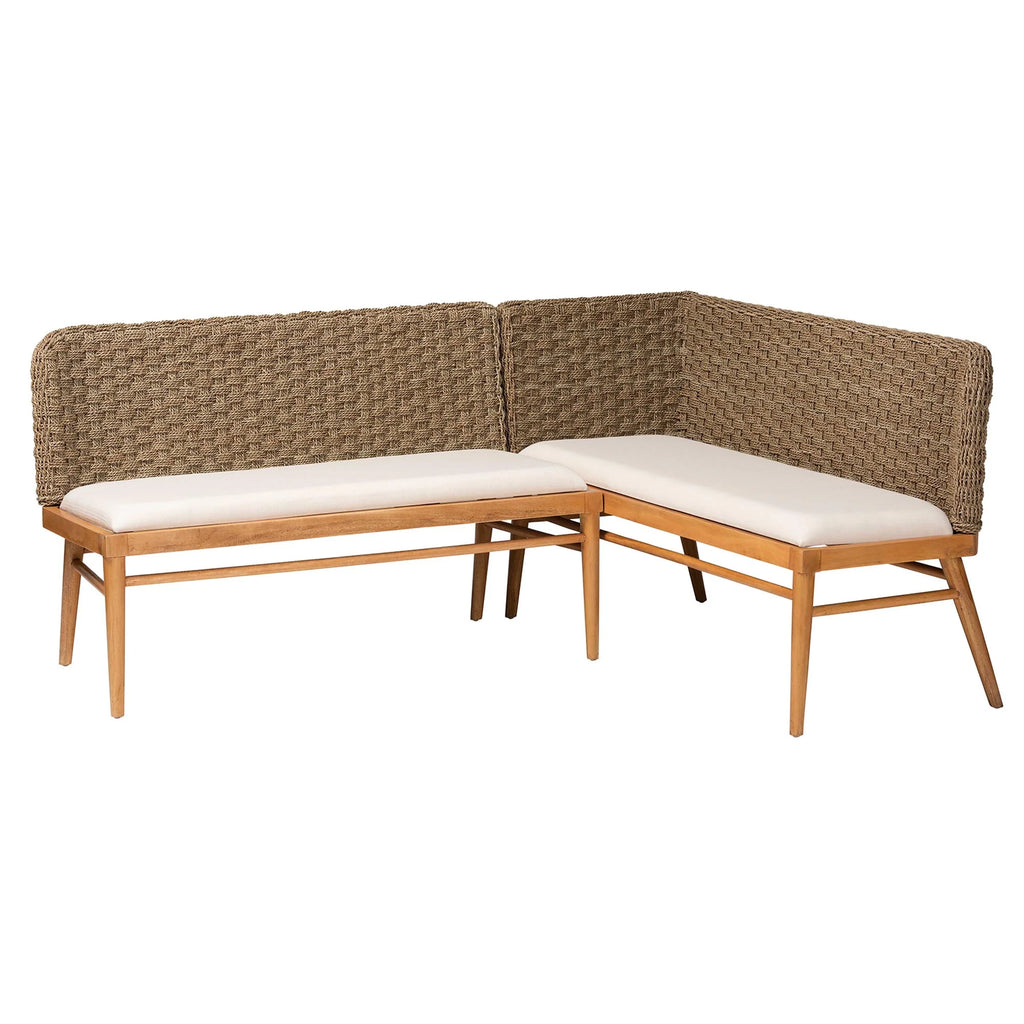 2-Piece Brown Dining Nook Banquette Set W39792