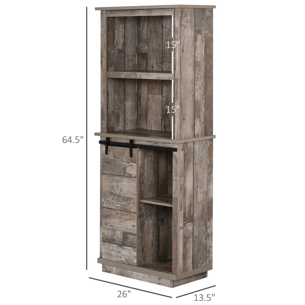 Rustic Kitchen Buffet with Hutch M236