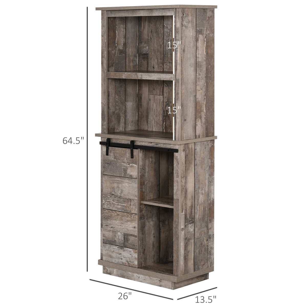Rustic Kitchen Buffet with Hutch M236