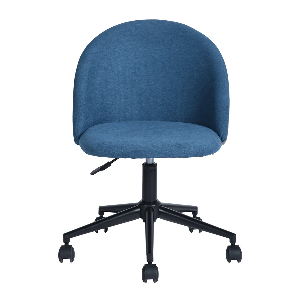 Blue Adjustable Swivel Fabric Upholstered Armless Task Chair H10930