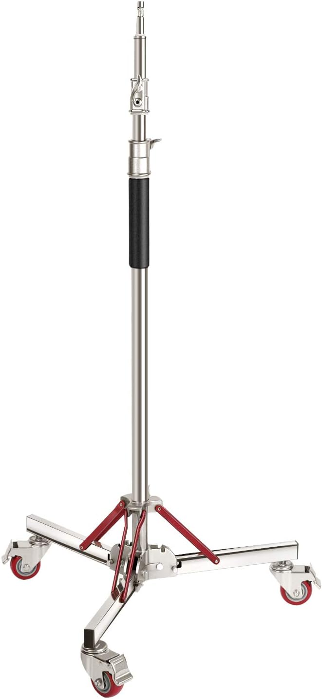 Heavy Duty Light Stand with Casters, Adjustable Tripod Stand, 100% Stainless Steel, Max Height: 10ft/305cm R370023