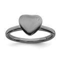 Ruthenium Plated Heart Diamond Ring Size 7 J7773