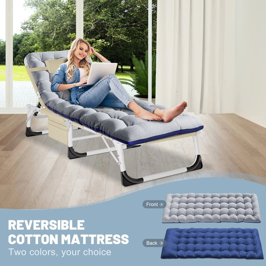 Portable Folding Lounge Chair with Pillow & Cushion F81465