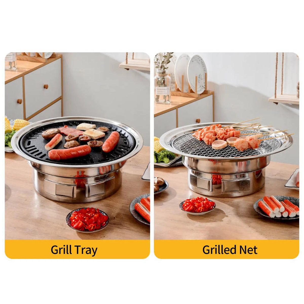 Korean BBQ Tabletop Charcoal Grill 13 Inch E136497