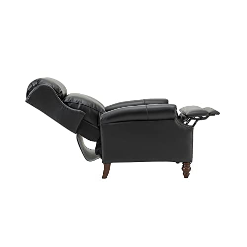 Turquoise Genuine Leather Push Back Recliner Chair with Solid Wood Legs S84833