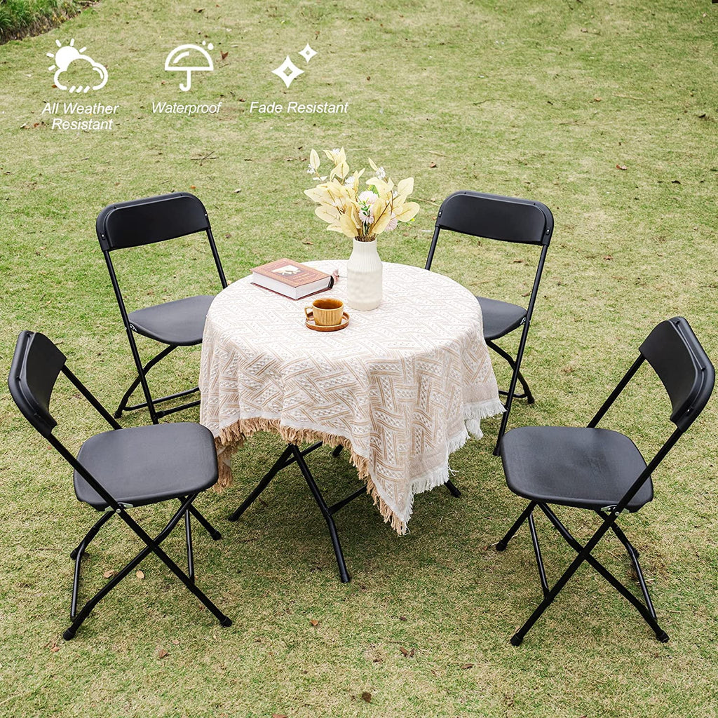 10 Pack Black Plastic Folding Chair with Steel Frame M214225