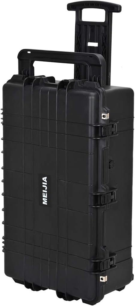 Portable Rolling Waterproof Hard Case with Wheels and Retractable Pull Handle, Black, 31.65inch x 19.37inch x 11.02inch N330