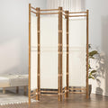 4-Panel Bamboo Room Divider Cream White Y4439