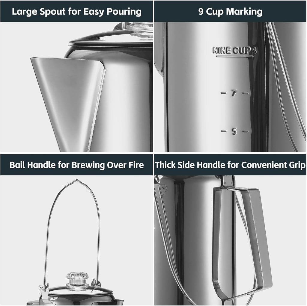 1.2L Stainless Steel Coffee Percolator H463