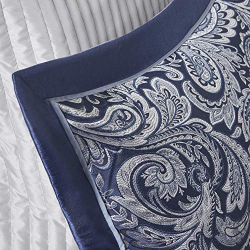 California King Black 12 Piece Faux Silk Cotton Comforter Set Q350626