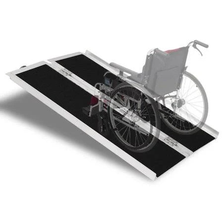 4ft Aluminum Non-Skid Multifold Wheelchair Ramp, 48 inch x 28 inch, Black X855078