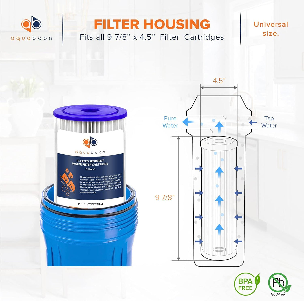 5 Micron 10 Pleated Sediment Water Filter Replacement Cartridge Z96278