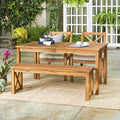 Dark Brown Slatted Outdoor Dining Table E241171