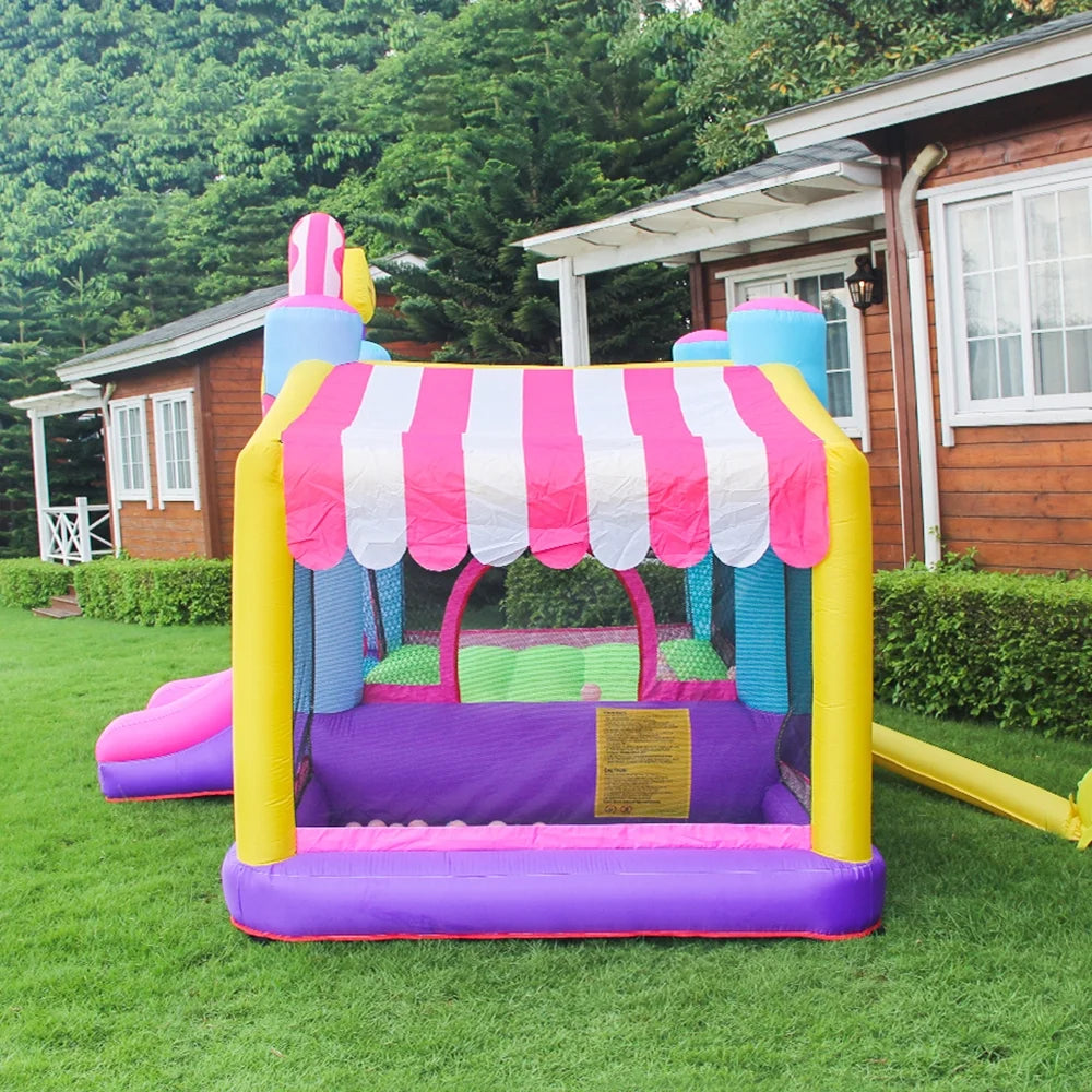 Inflatable Slide Bouncer House with Ball Pool and Storage Bag F209