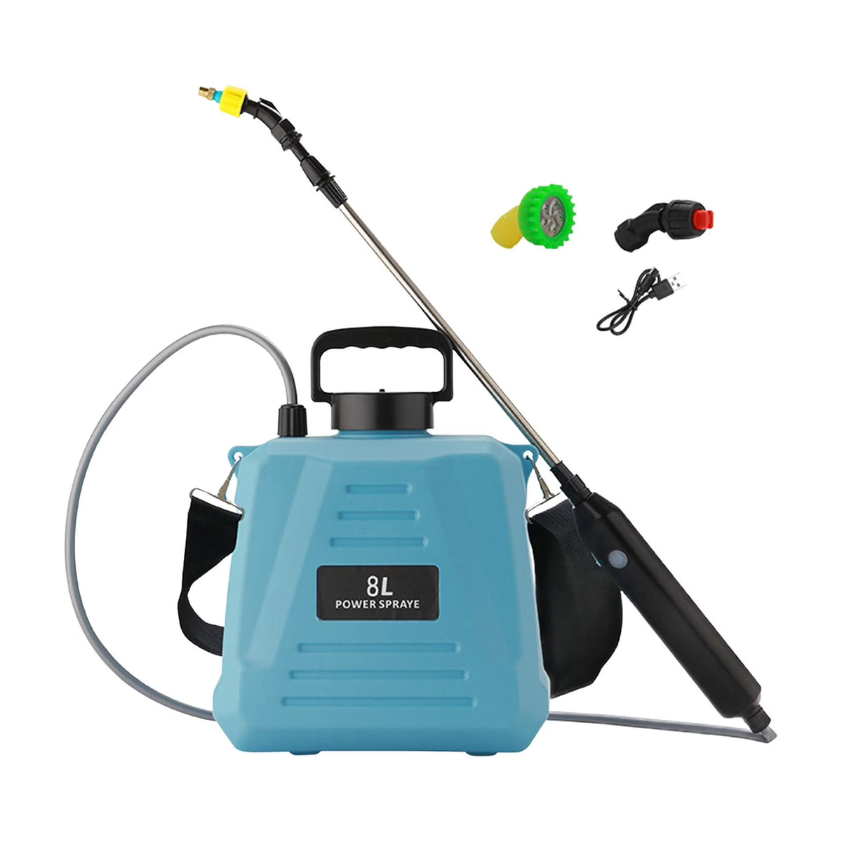 Blue 8 L Electric Garden Sprayer with Shoulder Strap L40067