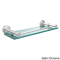 Satin Chrome Glass Shelf with Gallery Rail 16 inch Y7528