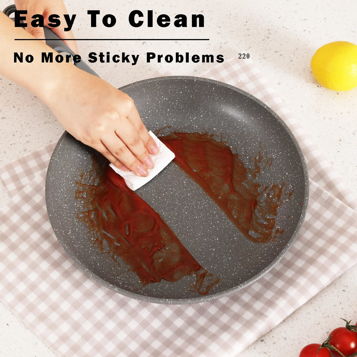 Grey Nonstick Ceramic Cookware Set H7851