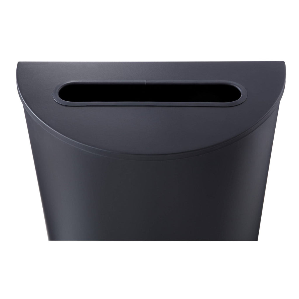 Black 12.5 gal Powder-Coated Steel Trash Can V1828