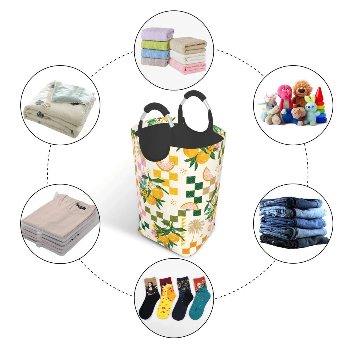 Large Canvas Fabric Laundry Hamper F152