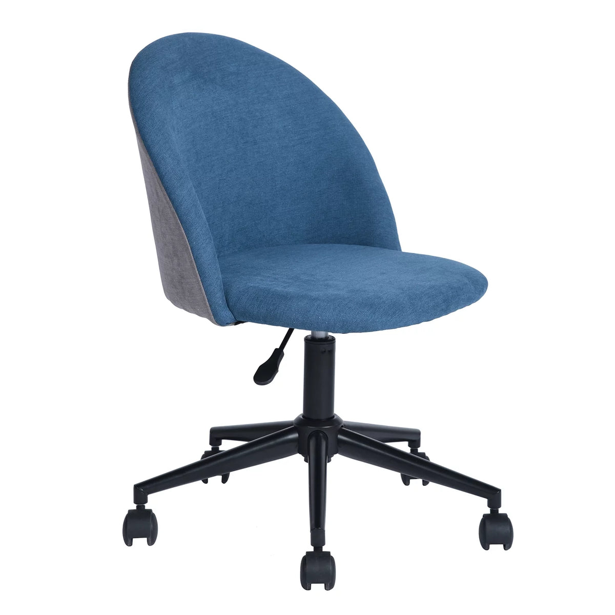 Blue Adjustable Swivel Fabric Upholstered Armless Task Chair H10930