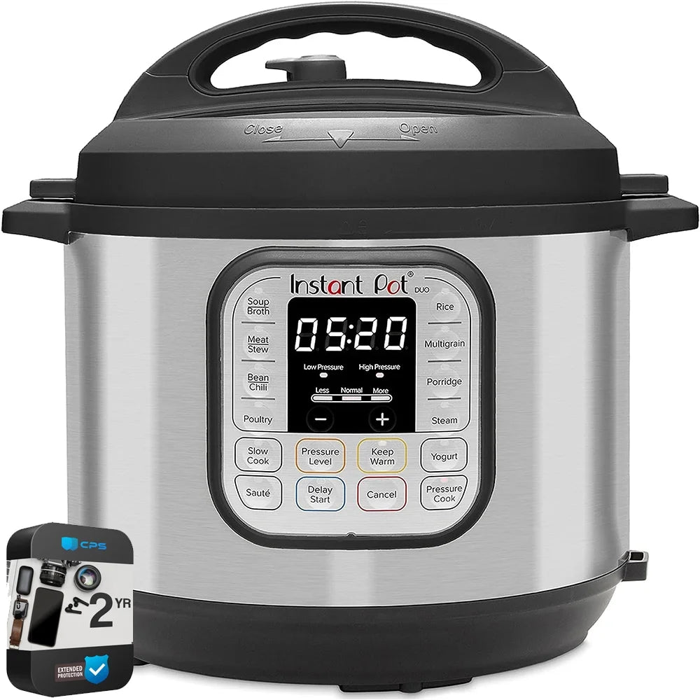 8qt Duo Pressure Cooker (Renewed) Bundle with 2 YR CPS Enhanced Protection Pack D86026