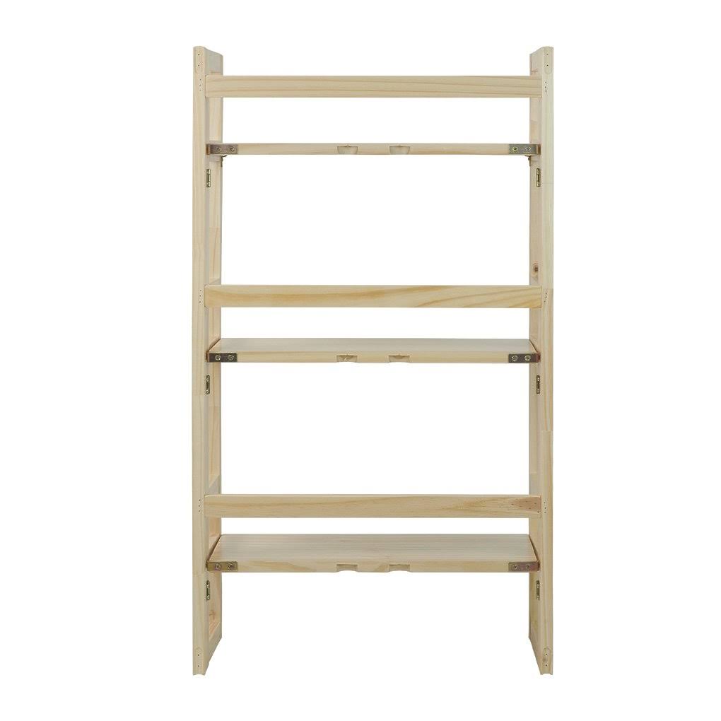 3-Shelf Folding Bookcase, Natural U133965